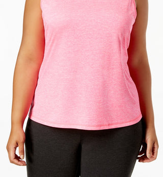 ID Ideology Regata feminina com decote em V e costas abertas, rosa, tamanho 3X