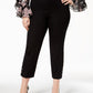Calça feminina Alfani Plus com tachas no tornozelo, preta, tamanho 20W