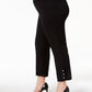 Calça feminina Alfani Plus com tachas no tornozelo, preta, tamanho 20W