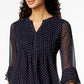 Blusa feminina estampada Charter Club Pintuck azul tamanho X-G