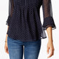 Blusa feminina estampada Charter Club Pintuck azul tamanho X-G