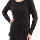 Blusa feminina Maison Jules com decote redondo, preta, tamanho extragrande