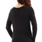 Blusa feminina Maison Jules com decote redondo, preta, tamanho extragrande