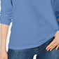 Blusa feminina Maison Jules com decote redondo, azul, tamanho extragrande