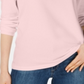Blusa feminina com decote redondo Maison Jules, rosa, tamanho extragrande