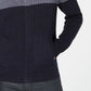 Cardigan Alfani Masculino Ombre Colorblocked Malha Canelada com Zíper Completo Azul Tamanho XXX-G