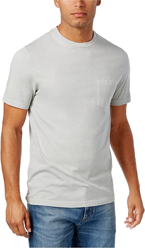 Camiseta básica de algodão masculina Club Room - cinza, tamanho médio