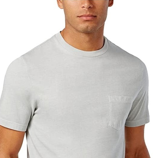 Camiseta básica de algodão masculina Club Room - cinza, tamanho médio
