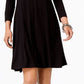 Vestido rodado com decote em V feminino Style &amp; Co, preto, tamanho médio