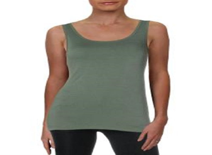 Blusa sem mangas com decote redondo Maison Jules feminina, verde, tamanho grande