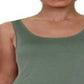 Blusa sem mangas com decote redondo Maison Jules feminina, verde, tamanho grande