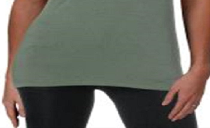 Blusa sem mangas com decote redondo Maison Jules feminina, verde, tamanho grande