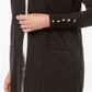 Cardigan feminino JM Collection com frente aberta, marrom escuro, tamanho pequeno GG