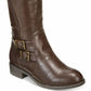 Botas de montaria femininas estilo &amp; co Milah com bico amendoado e cano alto, marrom, tamanho 9 M