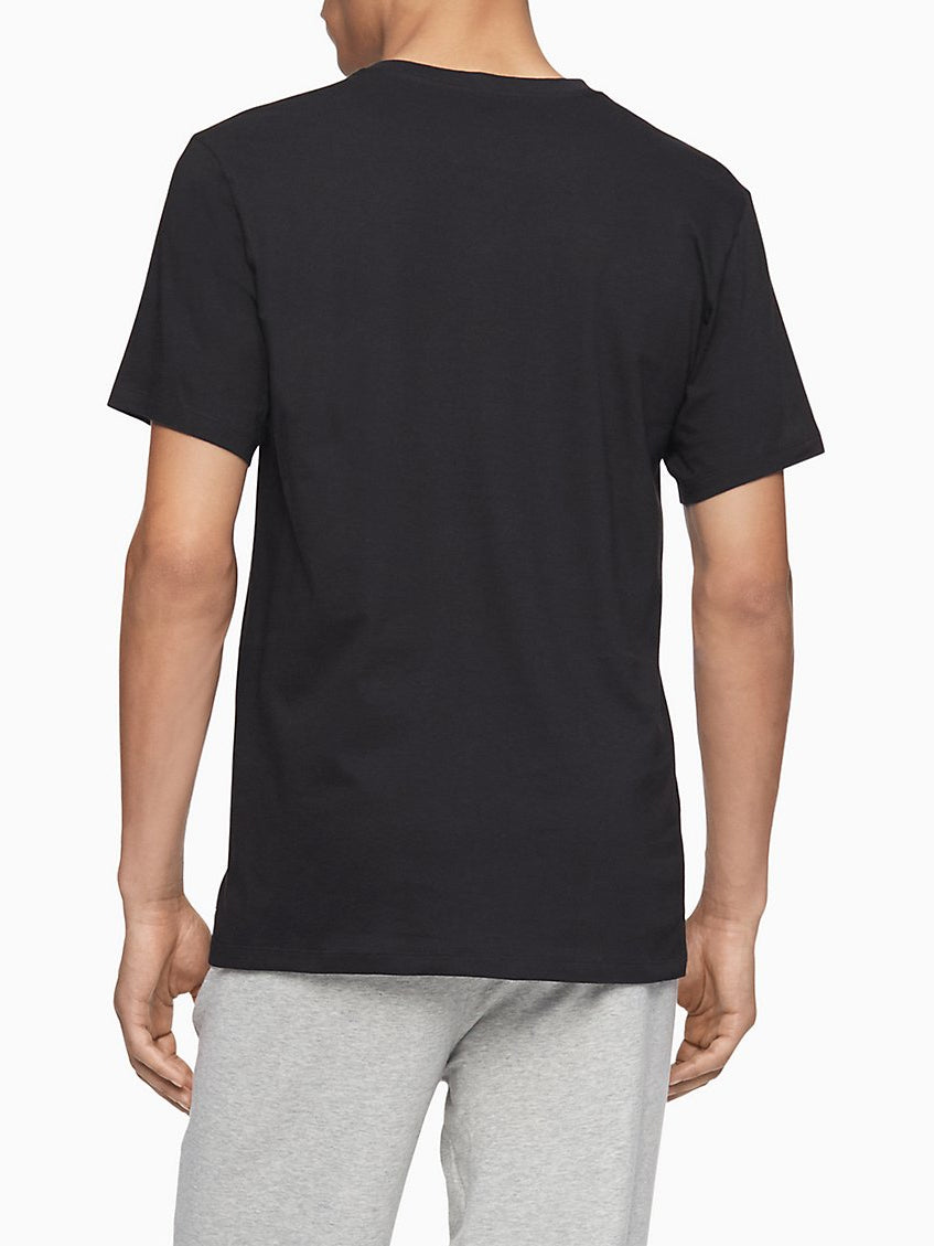 Camiseta Calvin Klein Feminina Gola V Algodão - Pacote com 3 - Preta - Tamanho Grande