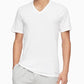 Camiseta Calvin Klein Masculina Slim Fit de Algodão com Gola V, Branca, Tamanho Grande, Pacote com 3