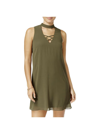 Vestido de festa feminino BCX com alças e decote gargantilha, verde, tamanho pequeno