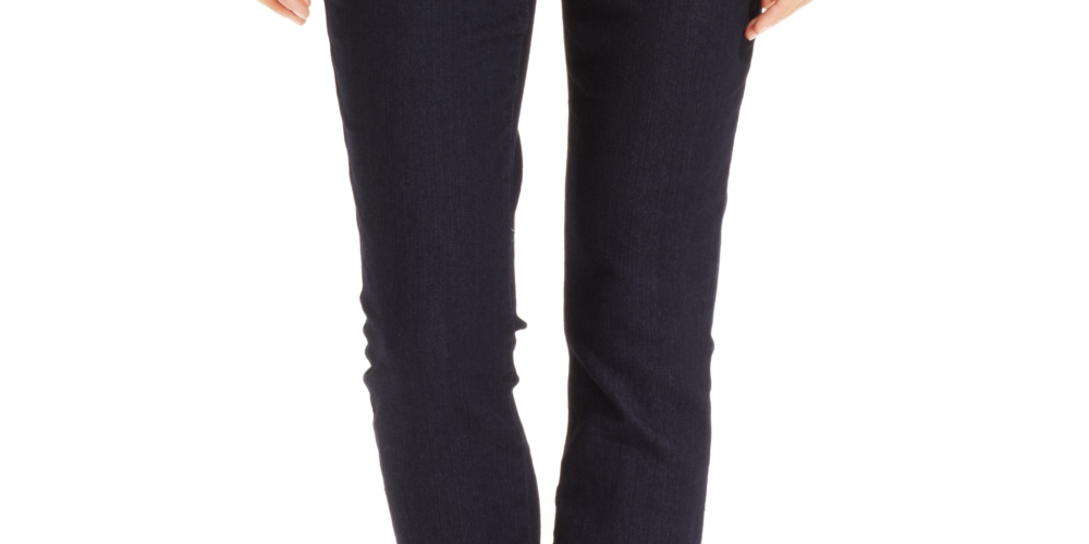 Jeans feminino estilo &amp; co com controle de barriga, perna justa, preto, tamanho 16, pequeno
