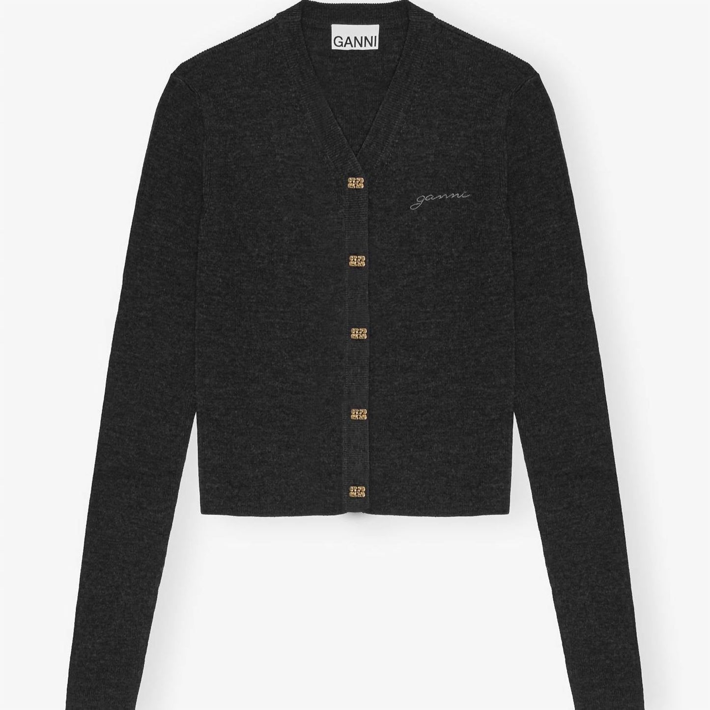 Ganni - Mini Ribbed Merino Cardigan