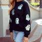 1 The Woman - Women's Glitter Ghost Pattern Sweatshirt