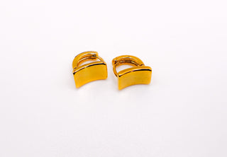 Golden Lock Rectangle Earrings – Elegant Gold-Plated Jewelry for Women