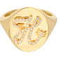 Adina Reyter - Women's Diamond Arrow Initial Signet Ring - H