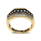 Men's 14K Yellow Gold Plated .925 Sterling Silver 1 1/2 Cttw White and Black Treated Diamond Cluster Ring (Black / I-J Color, I2-I3 Clarity) - Size 10