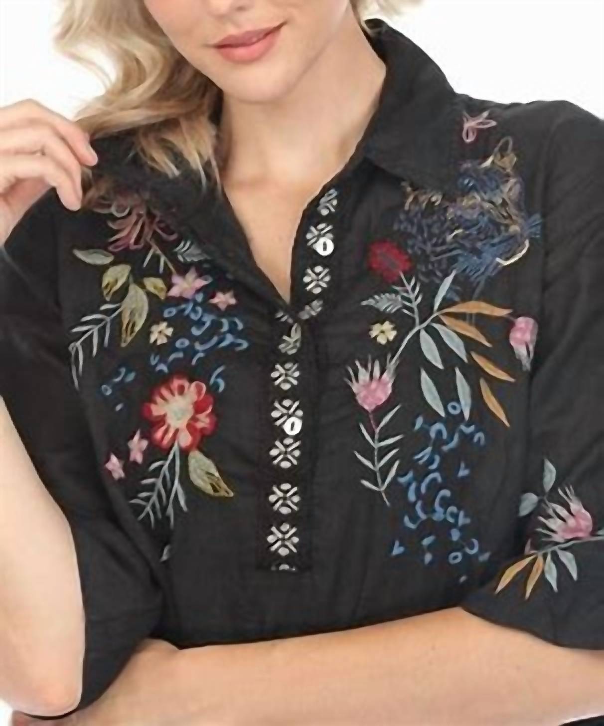 Johnny Was - Indalo Henley Kimono Sleeve Dress