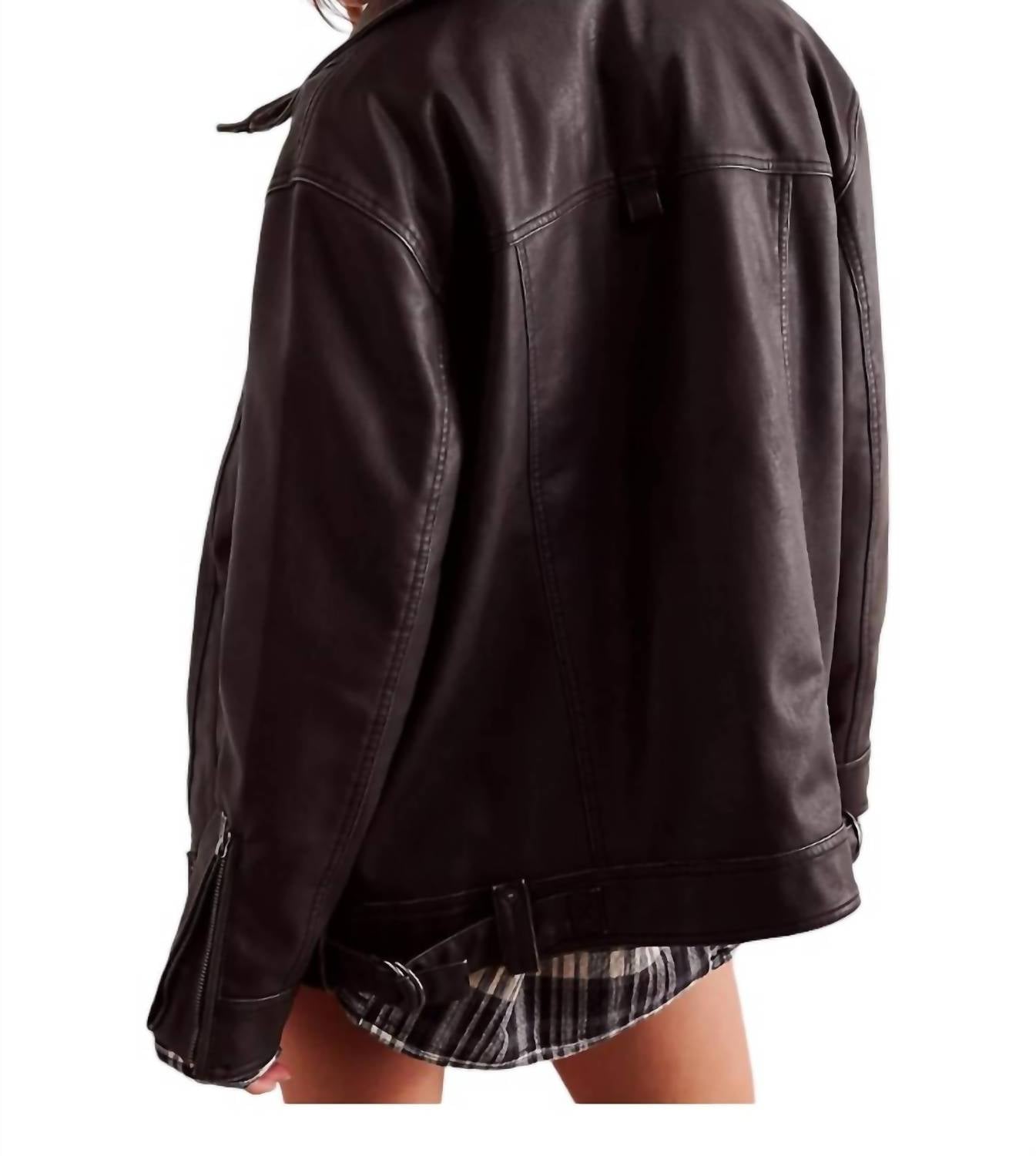 Free People - Buckle Up Vegan Leather Jacket