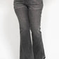 Judy Blue - Full Size Midi Rise Tummy Control Release Hem Flare Jeans