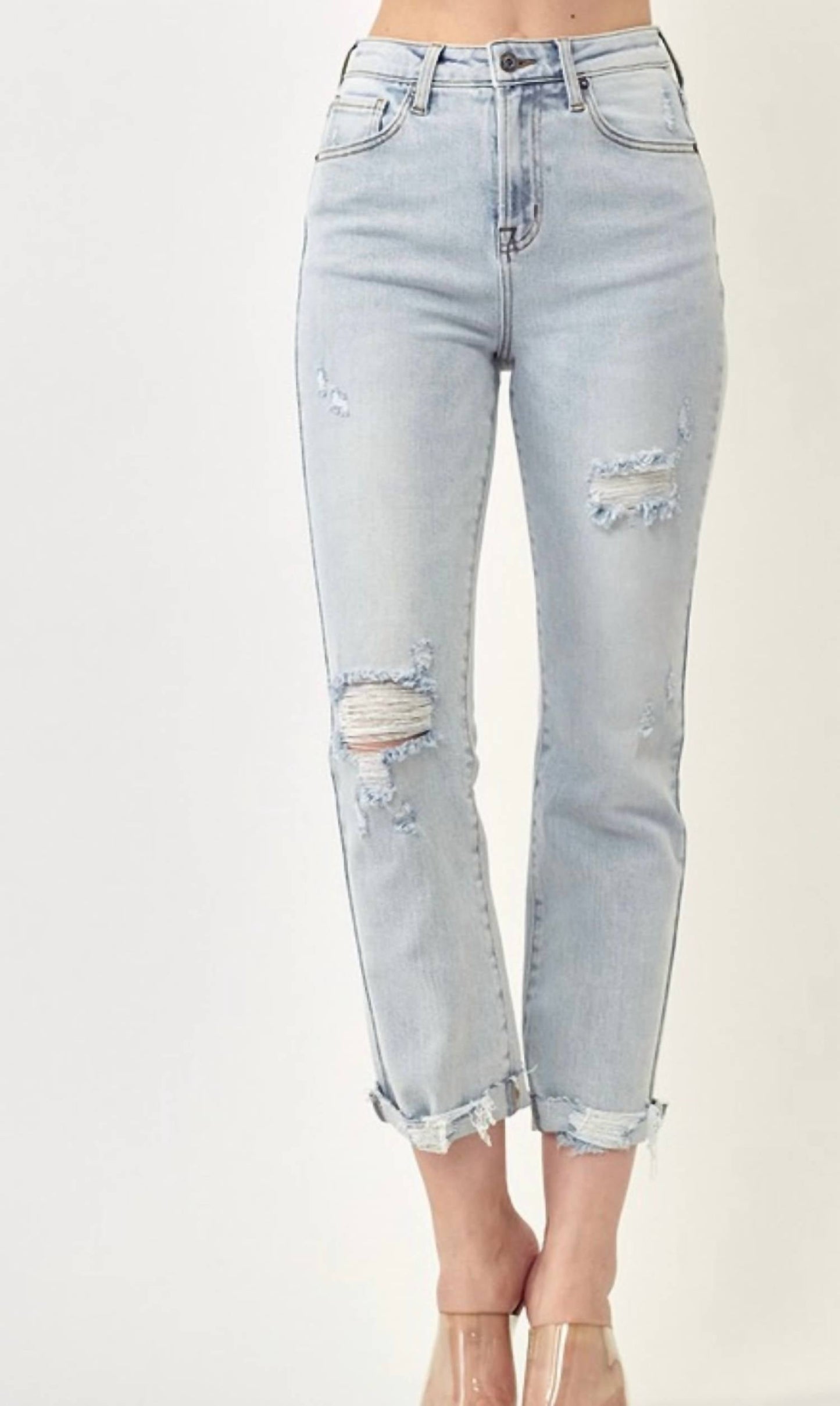 Risen - Mid Rise Vintage Straight Leg Jeans