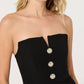 Astr - Annemarie Strapless Button Detail Top