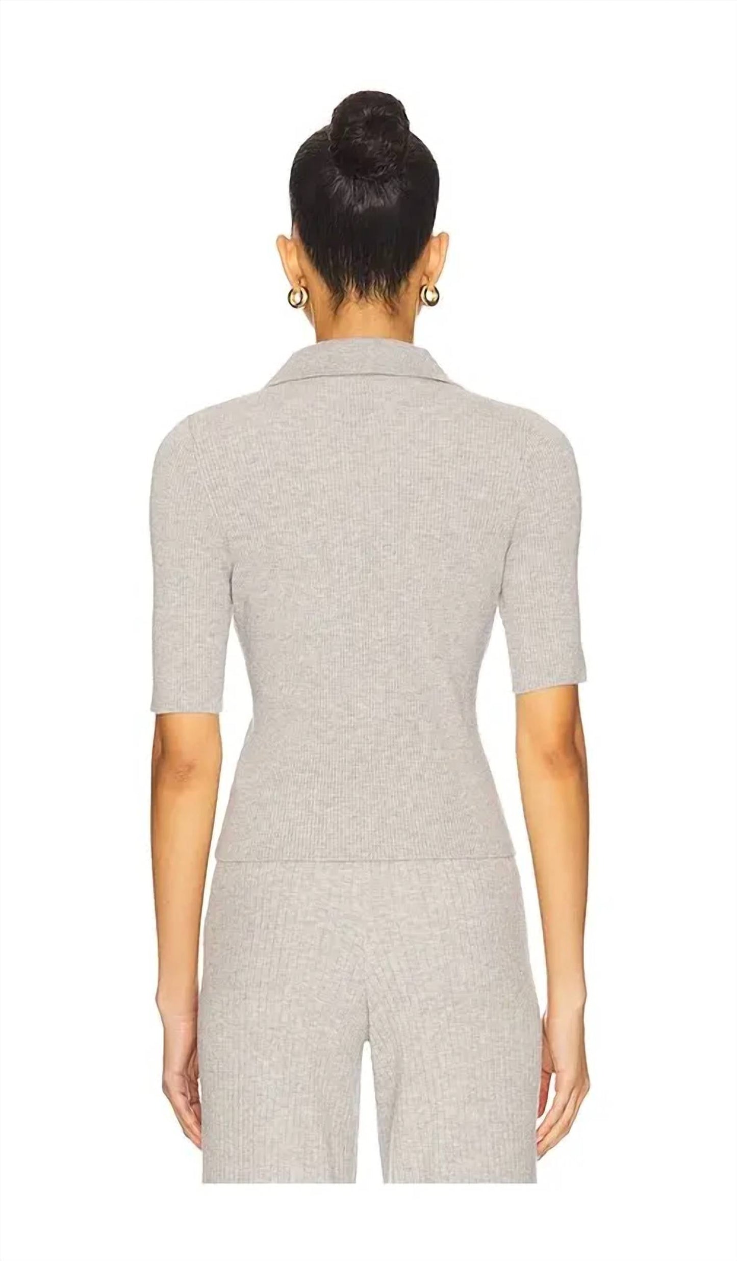 525 America - Ginny Short Sleeve Polo Knit Top