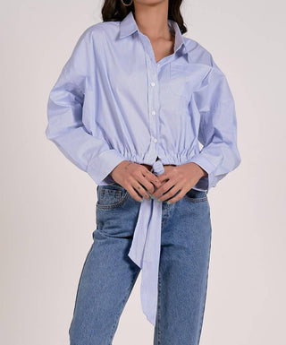 Elan - Blusa listrada com amarração frontal