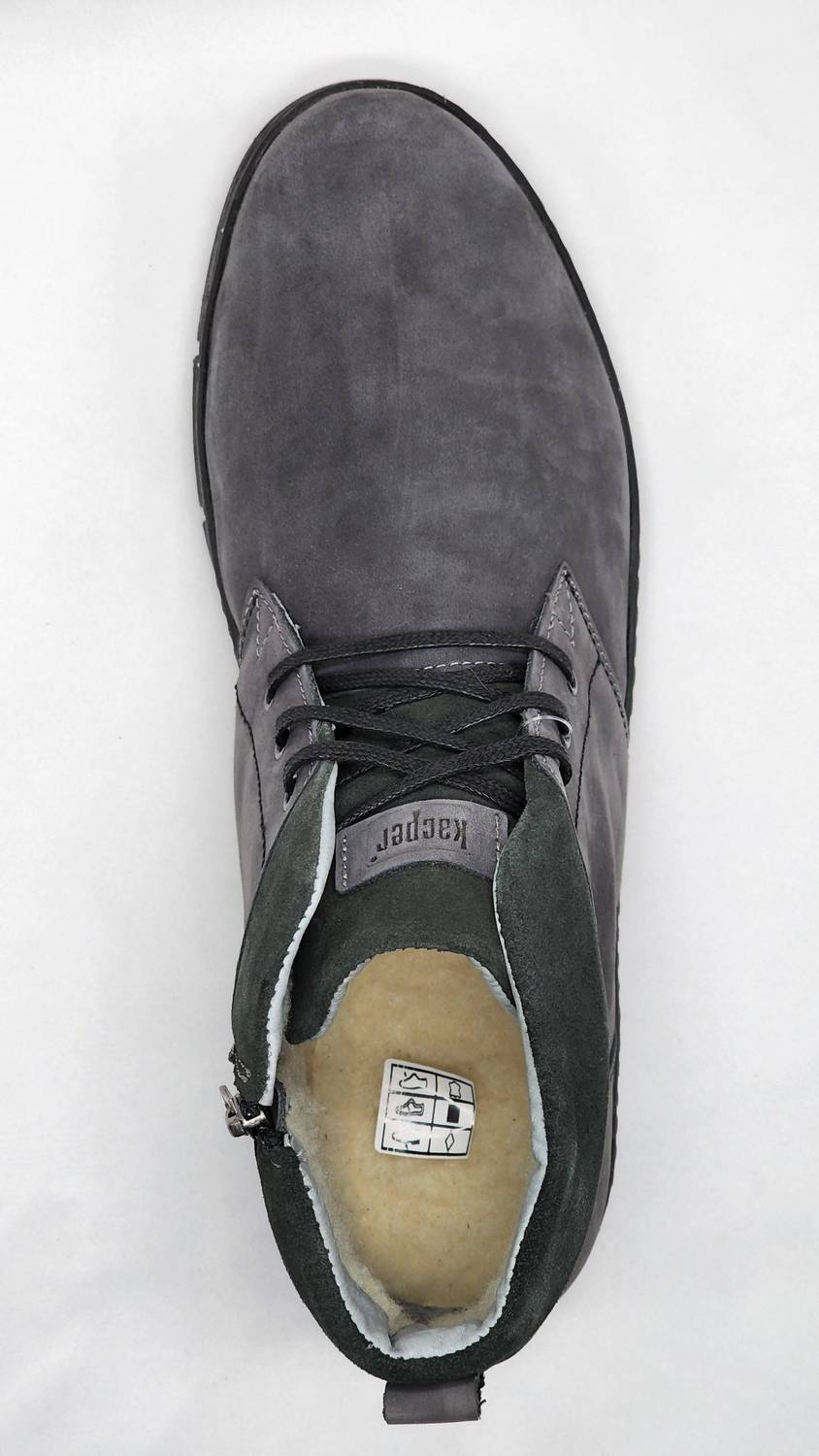 Kcr Group - Men's Thick Fur-Lined Zip-Up Nubuck Leather Boots