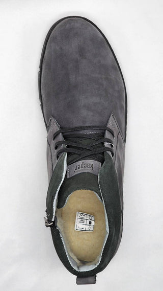 Kcr Group - Men's Thick Fur-Lined Zip-Up Nubuck Leather Boots