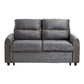 Pull Out Sofa Bed With Adjustable 3 Position Backrest, USB Charging Ports, Side Pockets