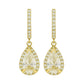 Allyanna Gifts - Women's Moissanite Pear Shape Halo Drop Huggie Earrings