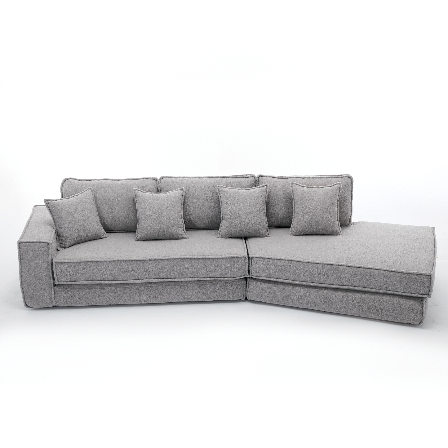 Folding Convertible 3-Seat Sleeper Sofa Bed in Gray