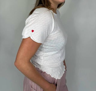 Free People - Blusa de manga curta Pointelle Be My Baby