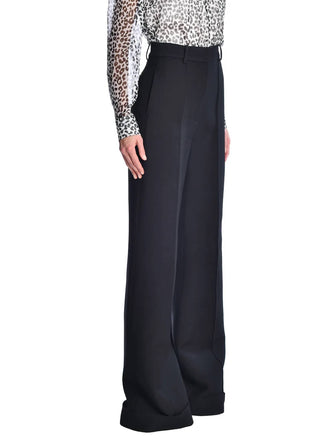 Adam Lippes - Silk Wool Cuffed Hem Wide Leg Trouser