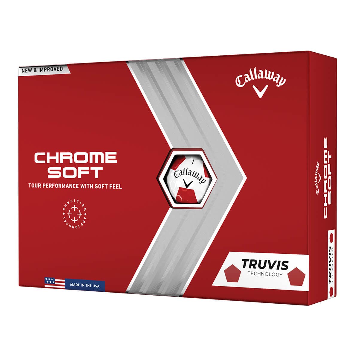 Callaway Golf Chrome Soft 2022 Golf Balls WhiteRed Truvis
