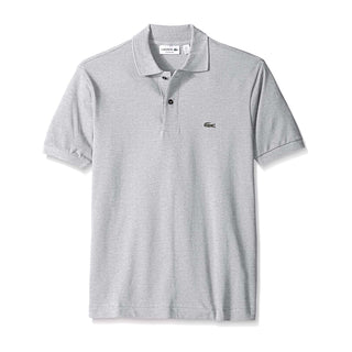 Camisa polo masculina Lacoste Classic de manga curta em piquê chinês, cinza, tamanho GG