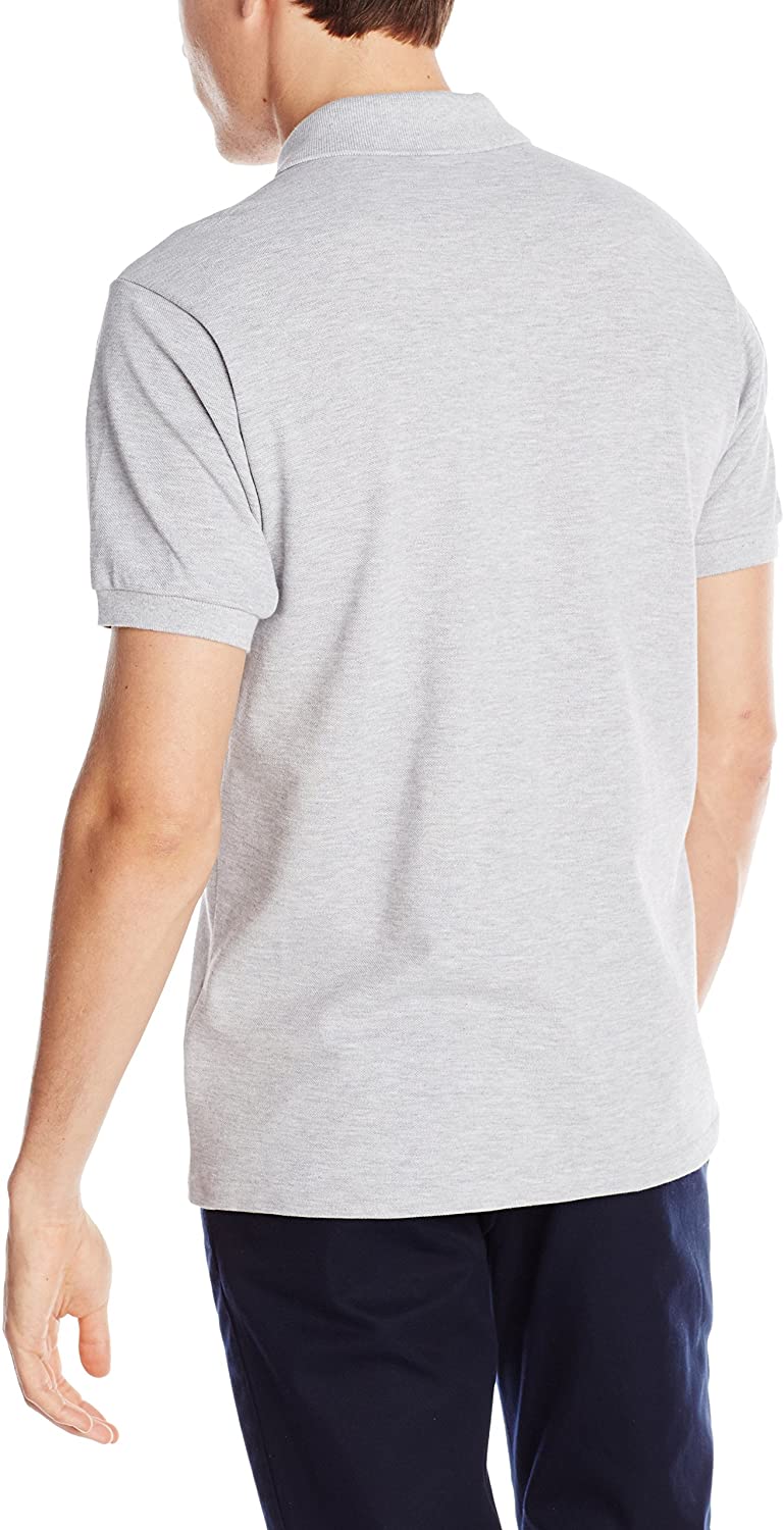 Camisa polo masculina Lacoste Classic de manga curta em piquê chinês, cinza, tamanho GG