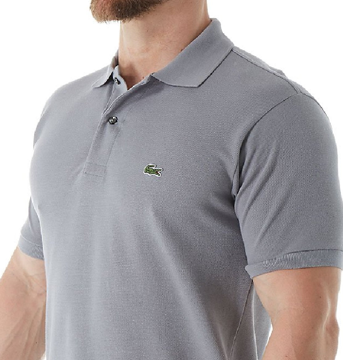 Polo Lacoste Classic Piquet Masculino Manga Curta Cinza Tamanho 8