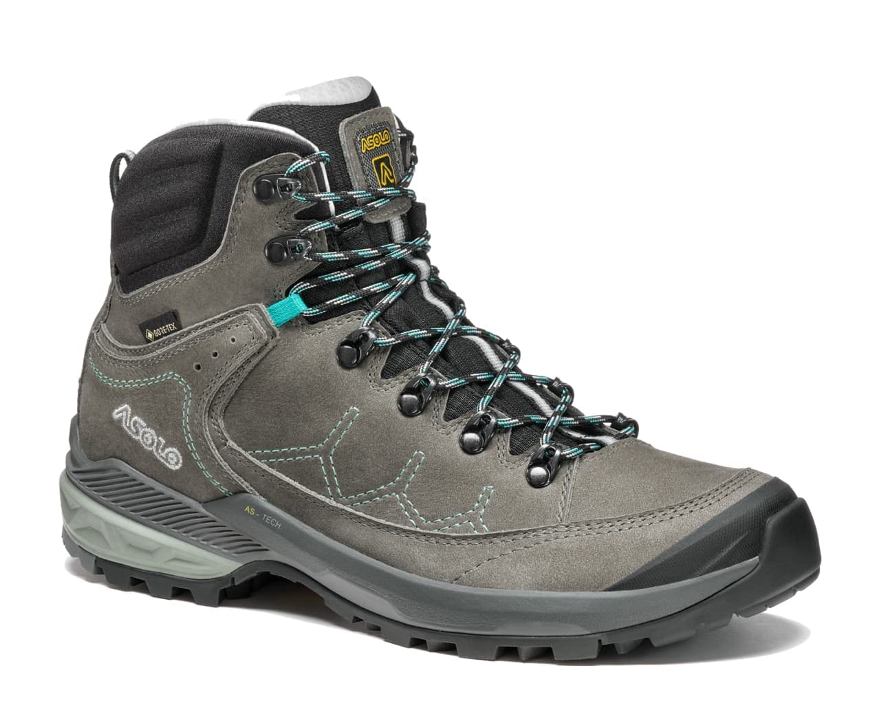 ASOLO Womens Falcon EVO Nubuck GV Boots Graphite Aqua Green 105