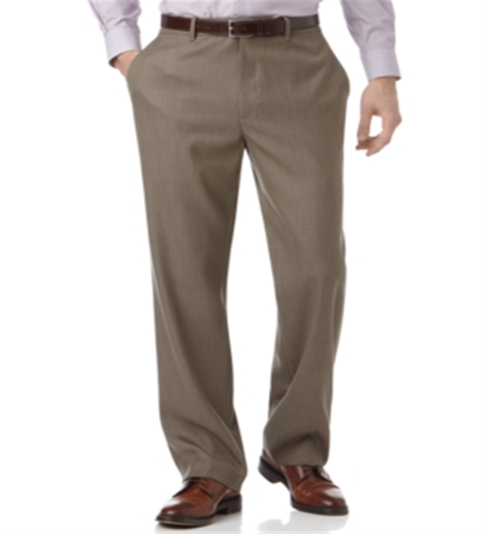 Calça social masculina Perry Ellis Folio Flex Sharkskin marrom tamanho 38x32