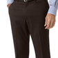 Calça social masculina Perry Ellis Slim Fit com frente lisa e sem passar a ferro, preta, tamanho 34x29