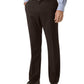 Calça social masculina Perry Ellis Slim Fit com frente lisa e sem passar a ferro, preta, tamanho 34x29