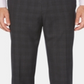 Calça social masculina Perry Ellis Portfolio Modern Fit Windowpane xadrez cinza tamanho 38x32